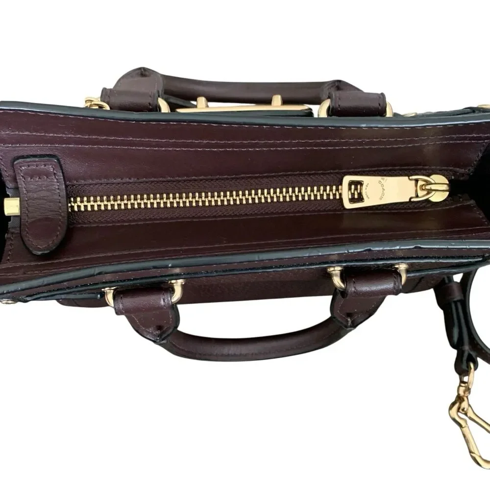 COACH Swagger Carryall 20 Nubuck Pebble Leather  Oxblood Color Gold Hardware NWT